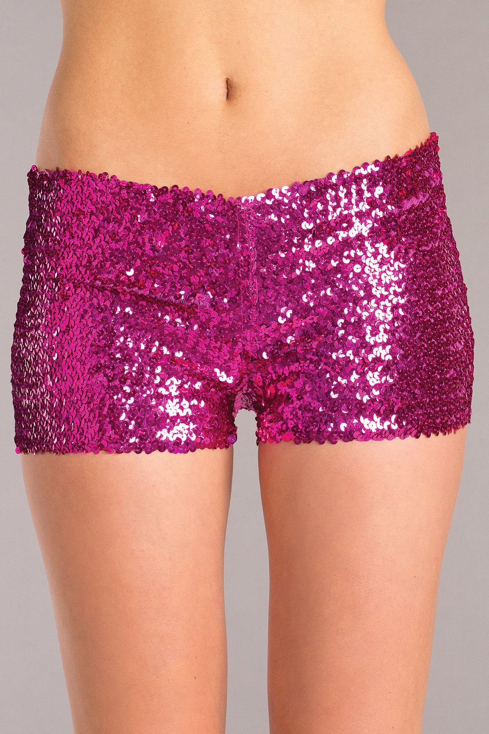 BW1676HP Sequin Booty Shorts - Hot Pink